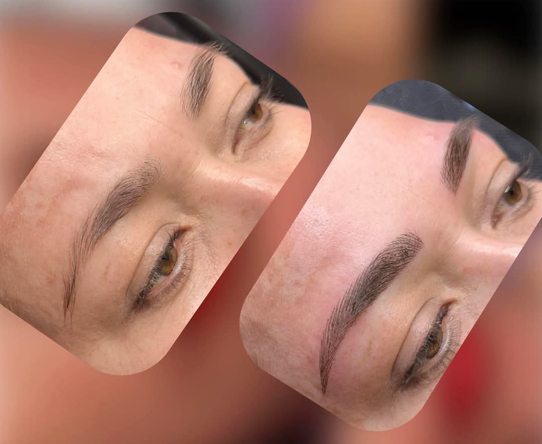 Diseño de cejas — antes y después