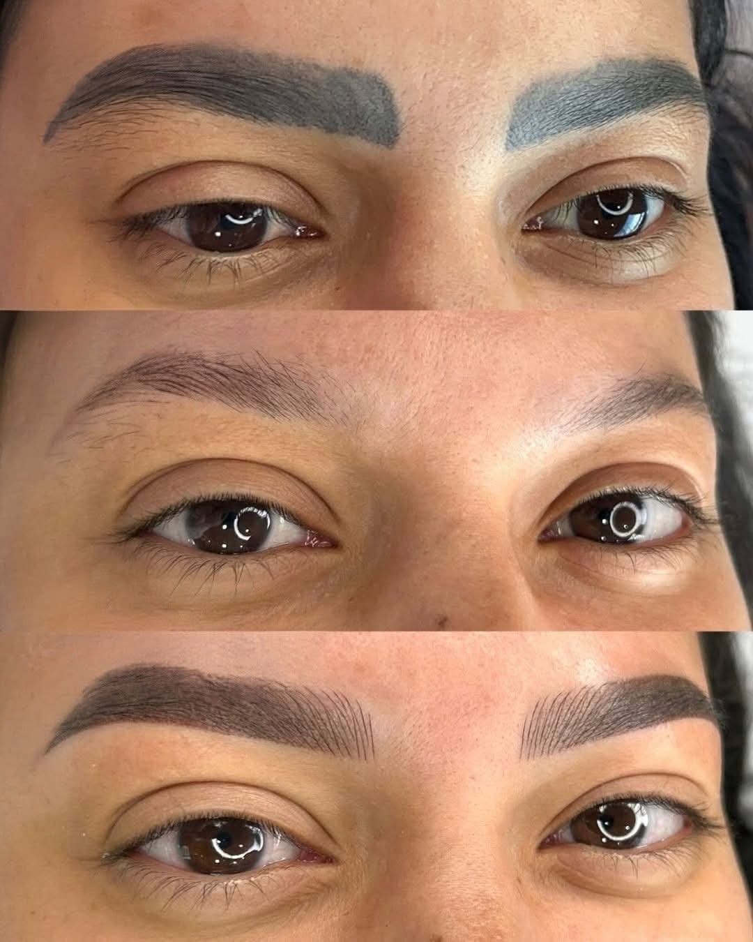 Micropigmentación de cejas — proceso y resultado final